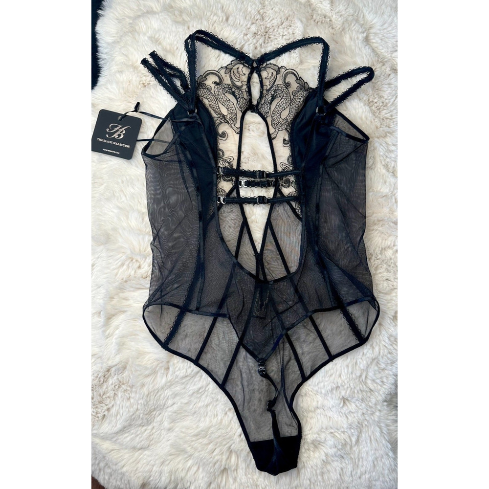 Honey Birdette YASMINA🐉🖤 Black Dragon Lace Bodysuit XS - Picture 2 of 2